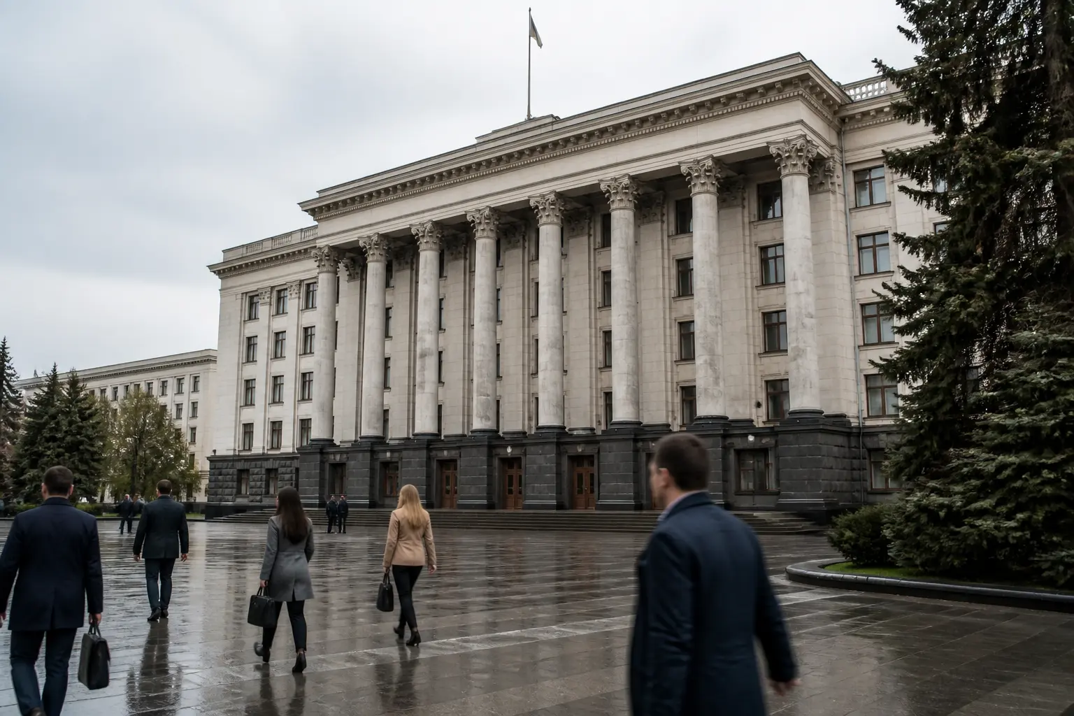 Здание правительственного учреждения как символ государственных и муниципальных облигаций