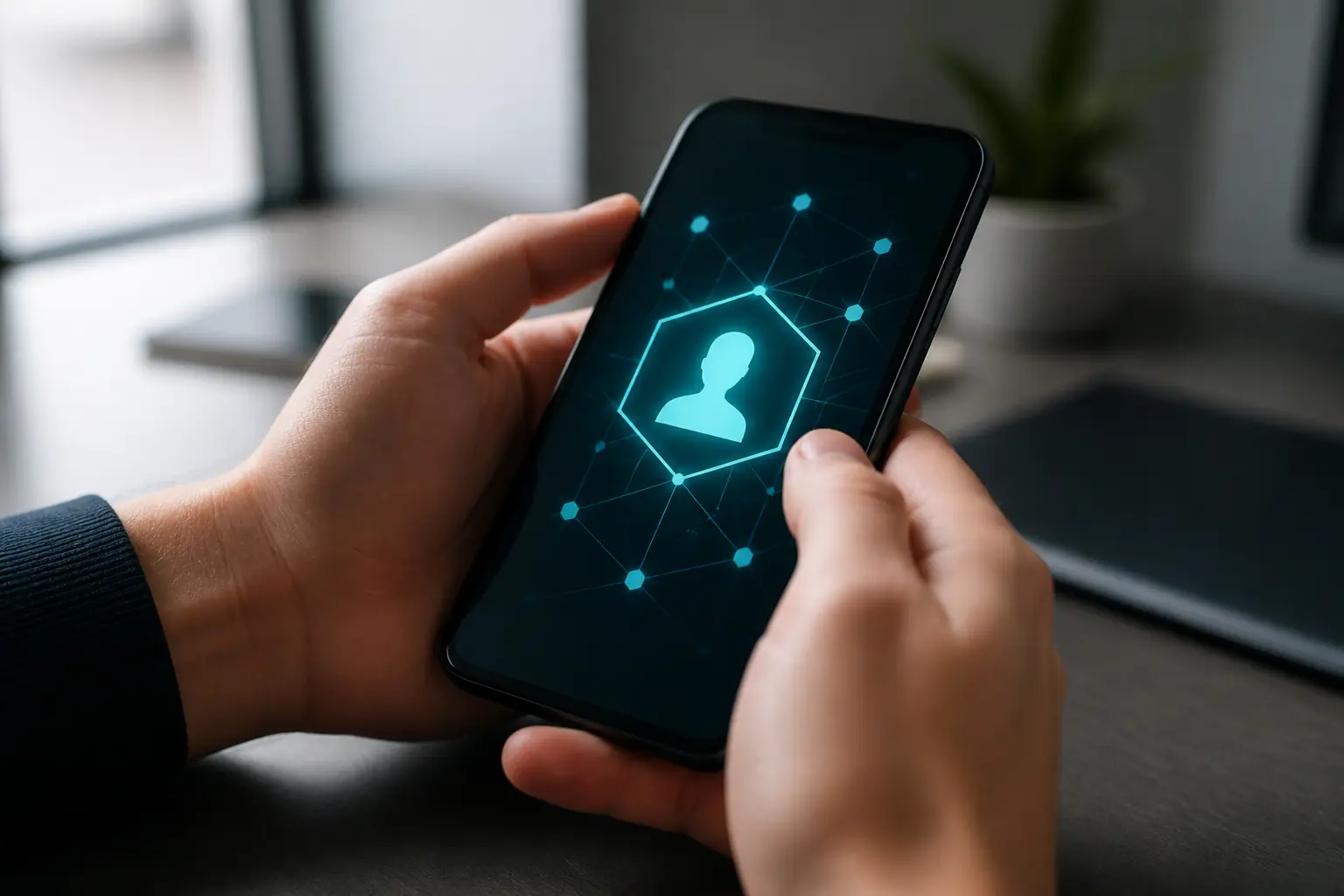 Людина тримає смартфон із цифровим гаманцем — основа on-chain identity