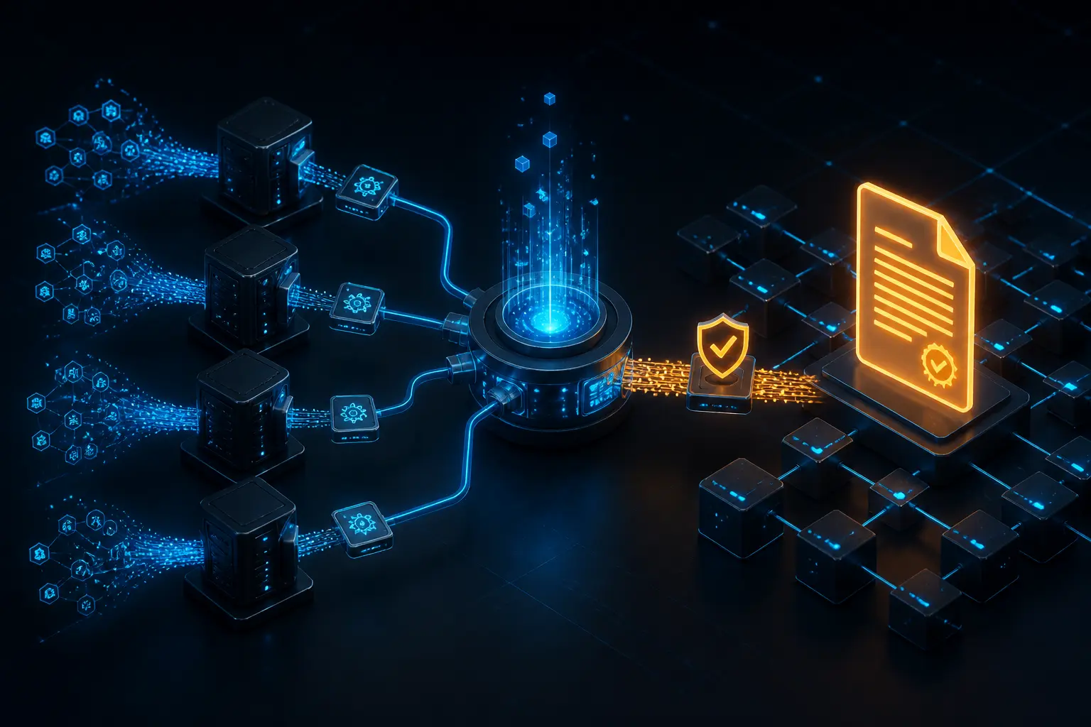 Етапи роботи блокчейн-оракула від збору даних до запису у smart contract