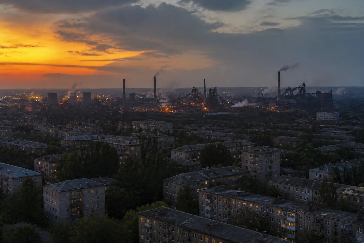 Промислове місто з металургійним заводом як приклад регіонального валового продукту