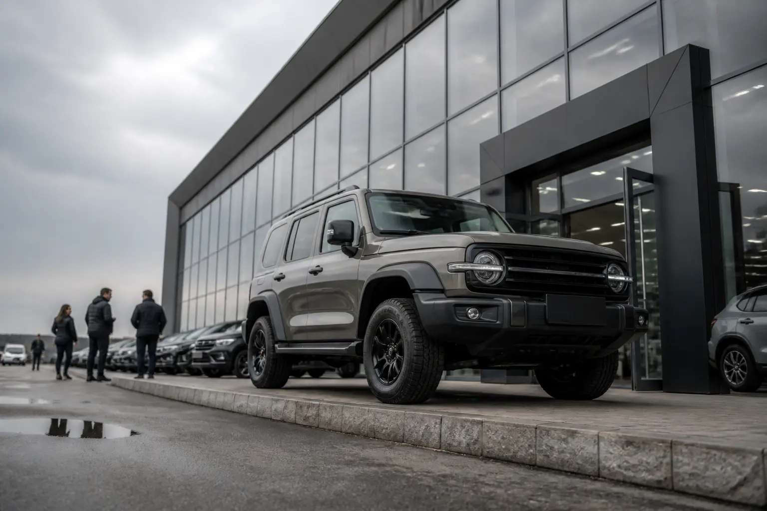 Новий позашляховик біля автосалону офіційного дилера в Україні