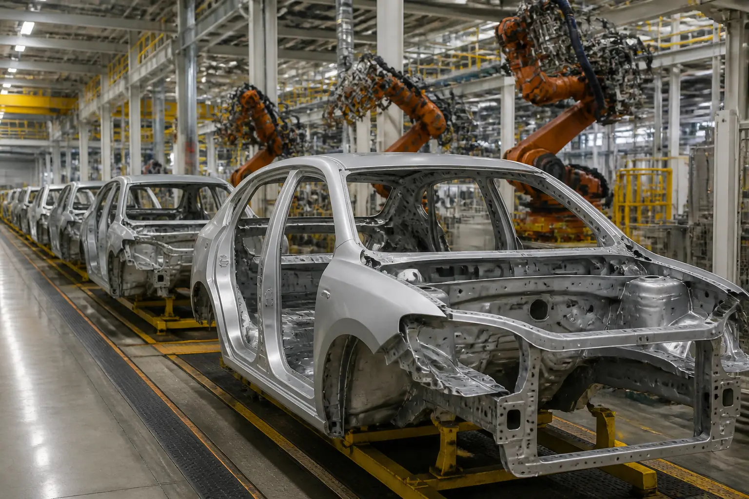 Завод Tata Motors в Индии, сборочная линия легковых автомобилей