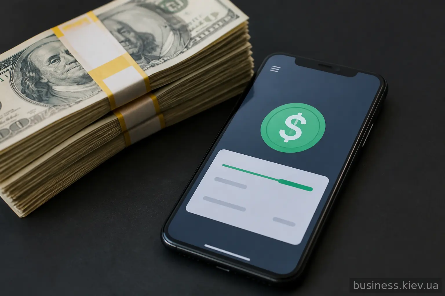 Доларові купюри та цифровий гаманець на смартфоні, що ілюструє механізм USDT