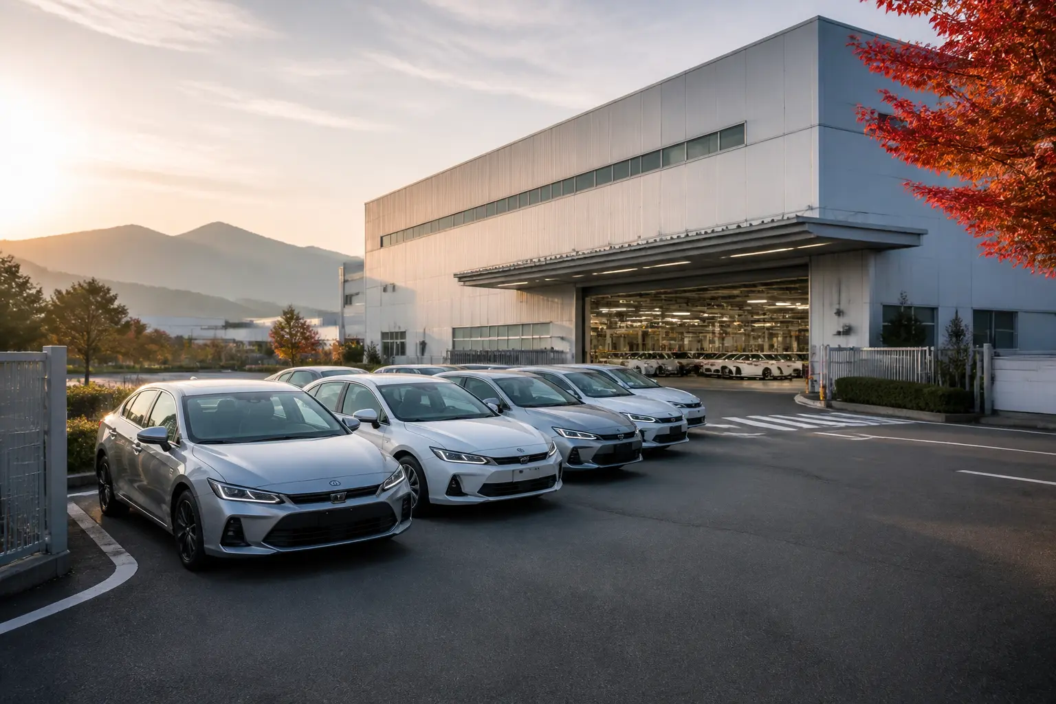 Завод Toyota в Японии и ряд новых автомобилей у предприятия