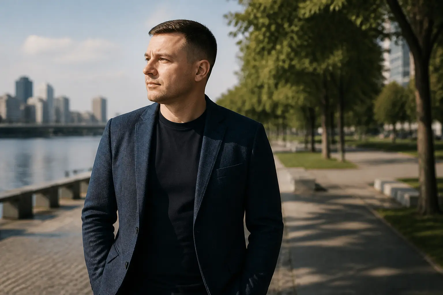 Український підприємець у сучасному офісі