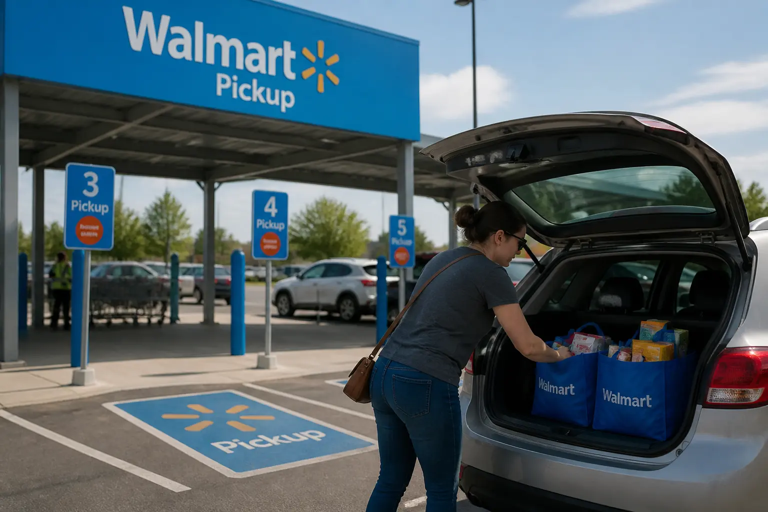 Пункт выдачи онлайн-заказов Walmart возле магазина