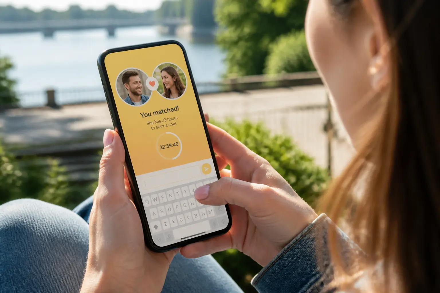 Интерфейс Bumble с женской инициативой