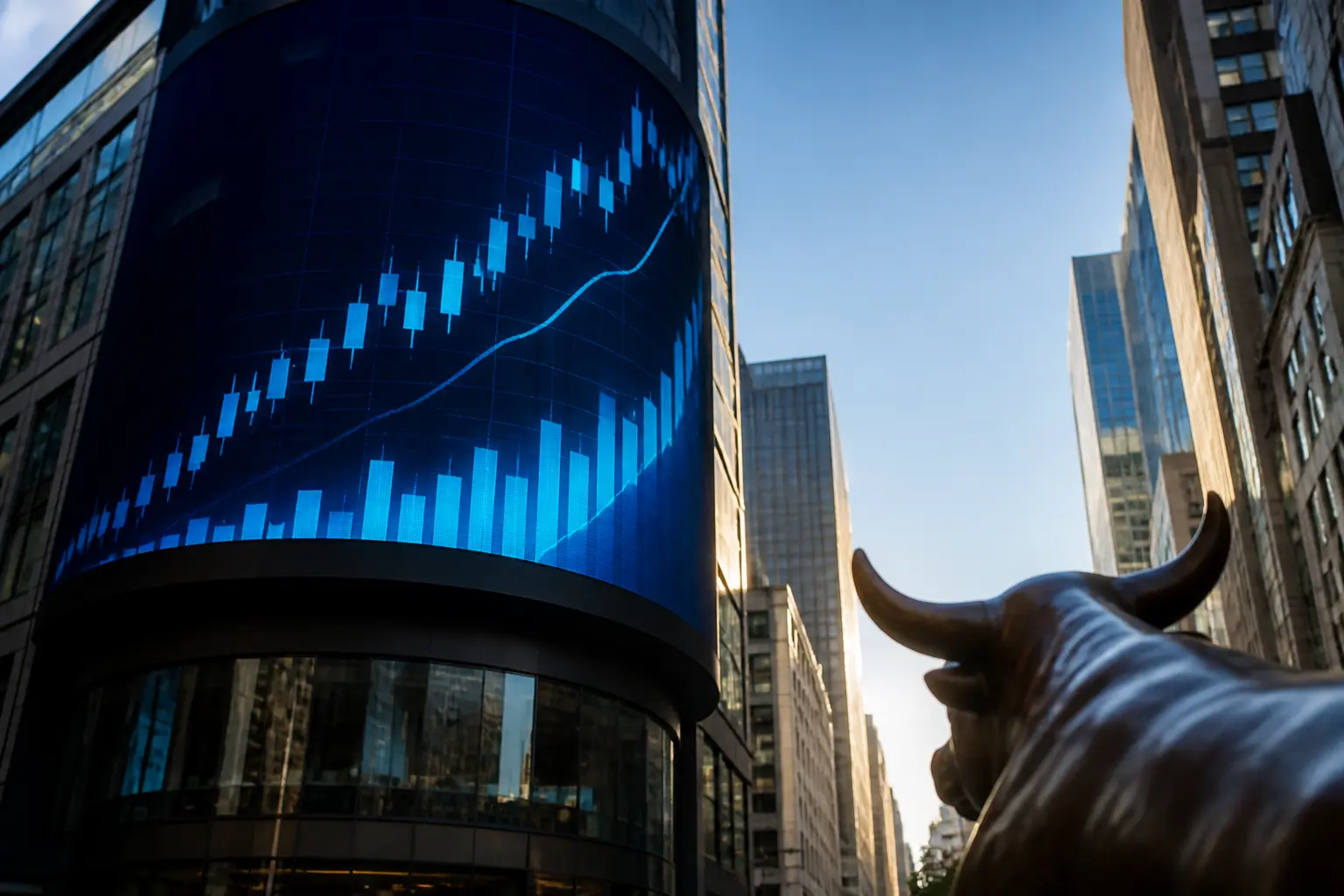 Здание Nasdaq, где Bumble вышла на биржу
