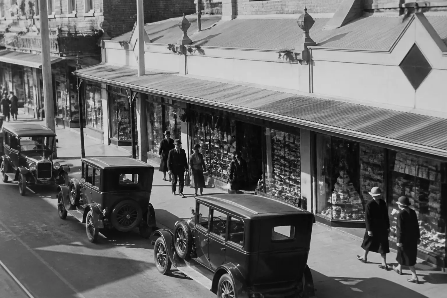 Австралийская торговая улица 1920-х годов в винтажном стиле