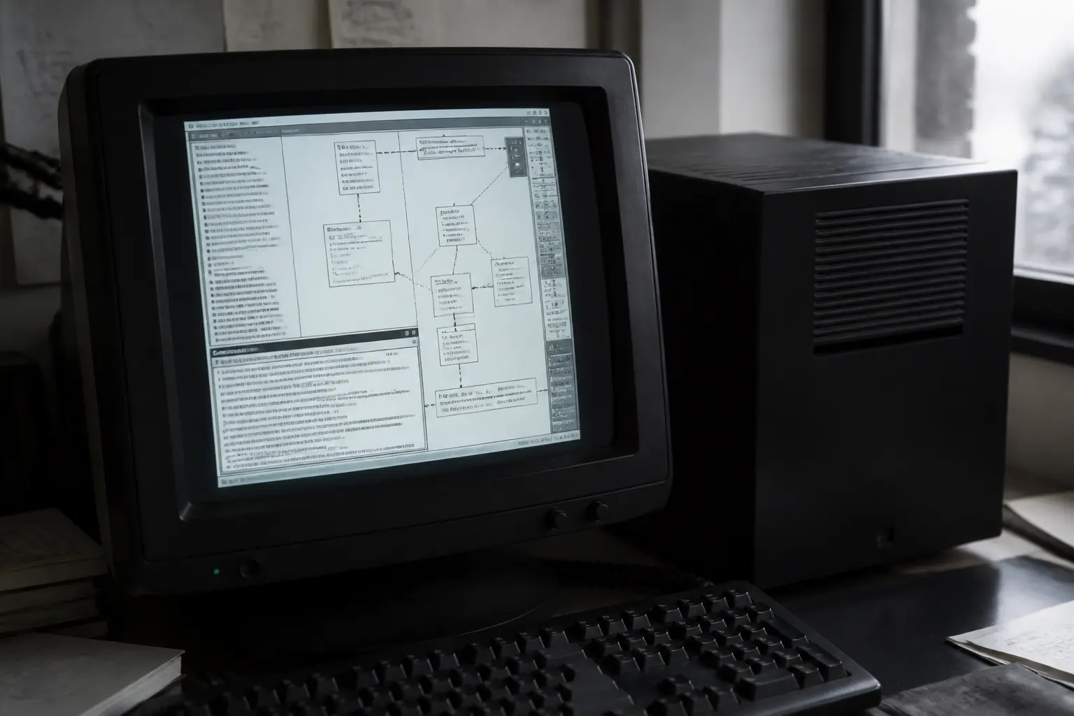 Перший браузер WorldWideWeb на моніторі комп'ютера NeXTcube