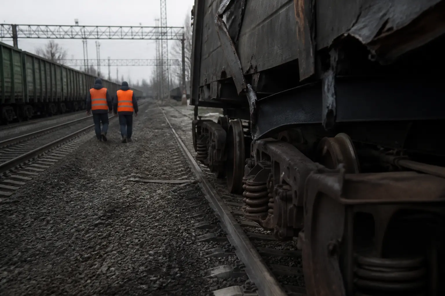 Вантажна залізнична станція в похмуру погоду як символ галузевих ризиків