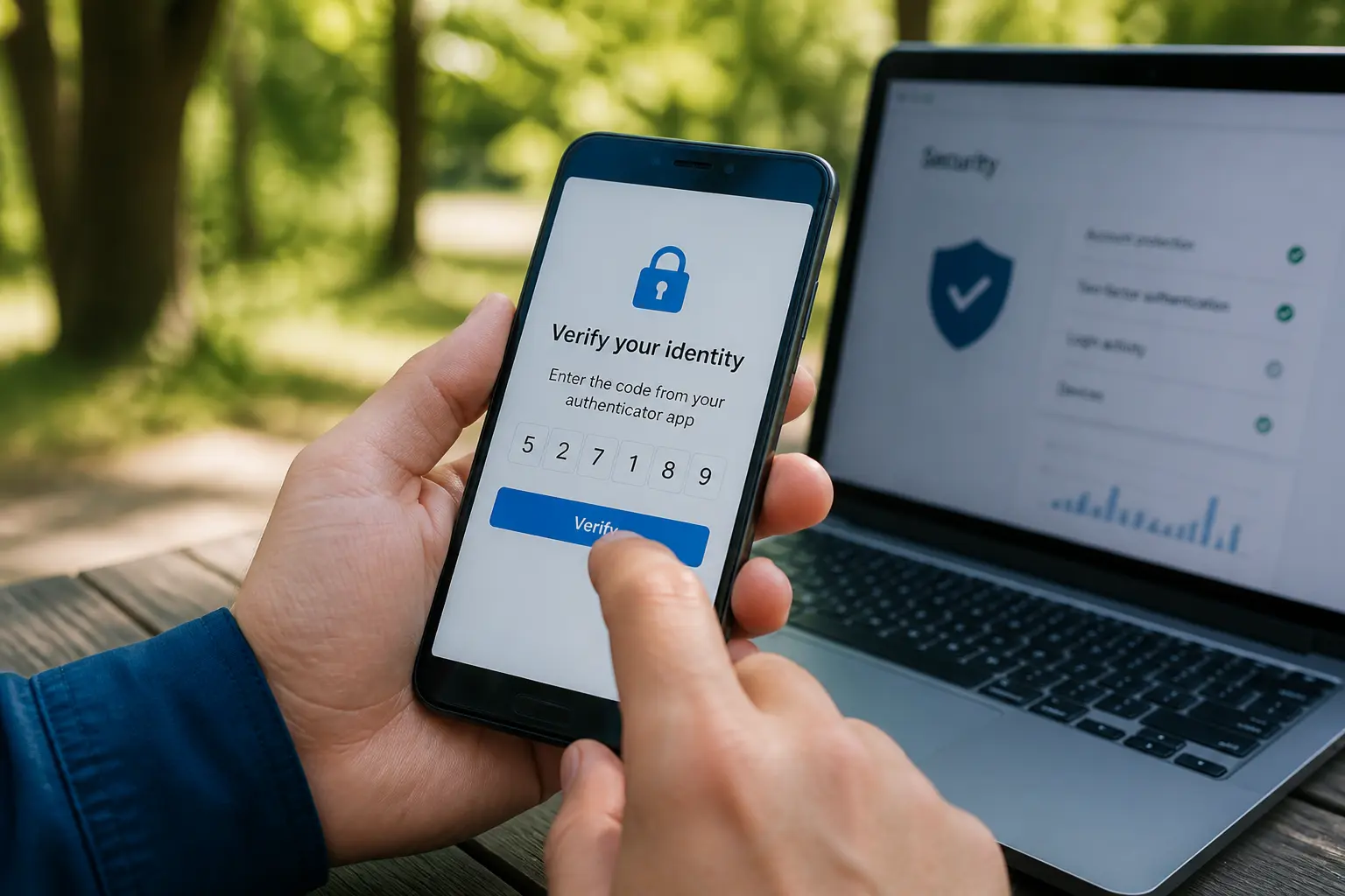 Пользователь подтверждает вход через MFA на смартфоне, начиная внедрение Zero Trust