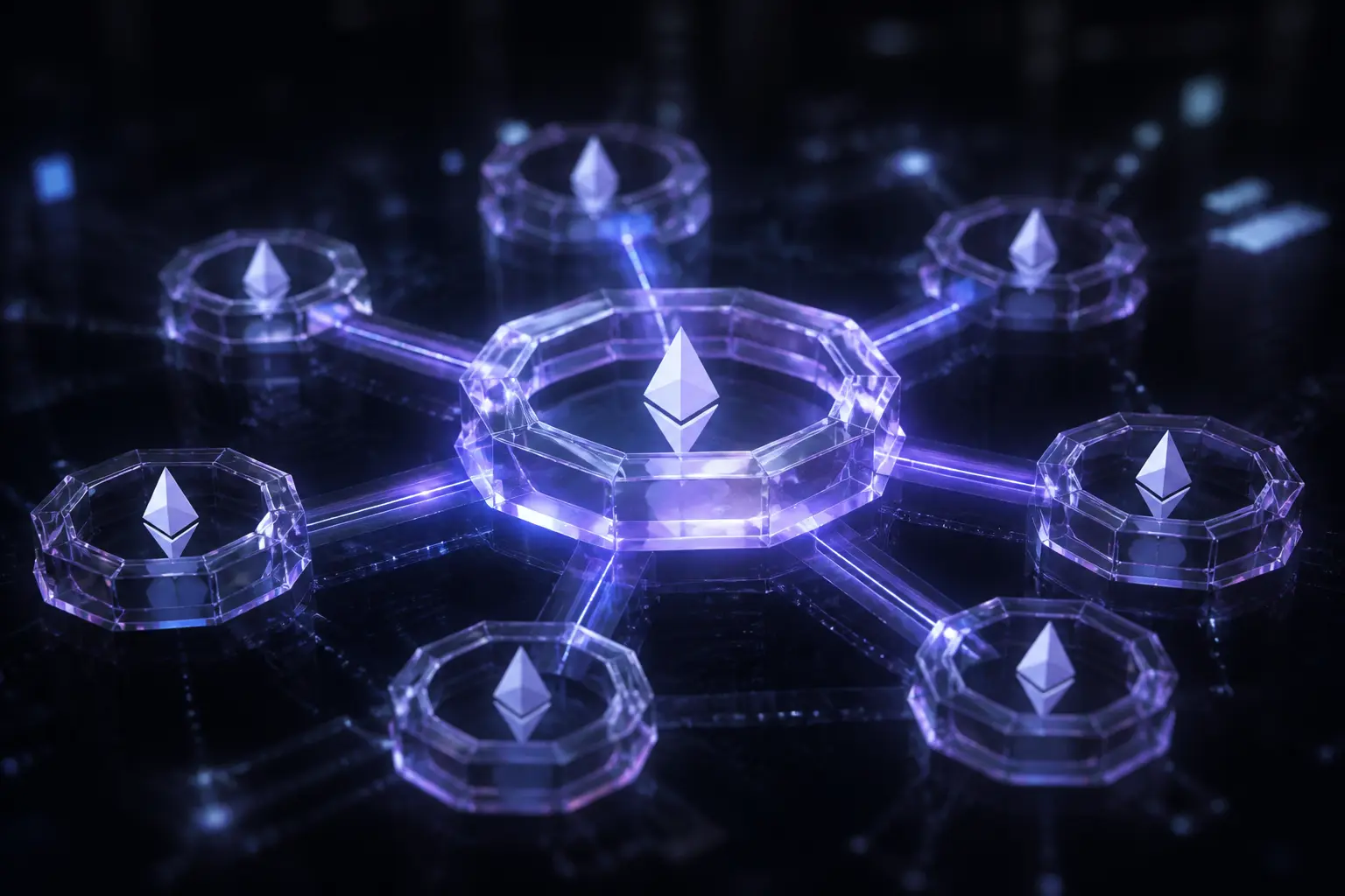 Абстрактная визуализация концепции гиперчейнов zkSync