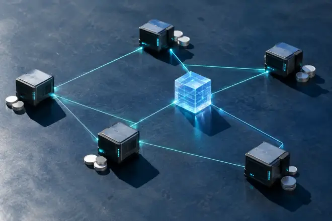 Умовна ілюстрація мережі валідаторів Proof of Stake